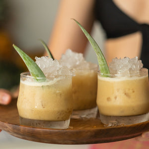 Boogie Wonder three drinks carred on tray.