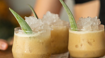 Boogie Wonder three drinks carred on tray.