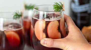 Saskatoon Sangri in hand with Douglas Fir sprig.