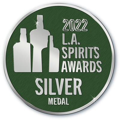 A badge that reads "2022 LA Spirits Awards, silver medal."