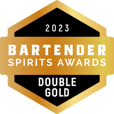 A badge that reads "2023 Bartender Spirits Awards Double Gold."