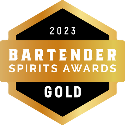 A badge that reads "2023 Bartender Spirits Awards Gold."