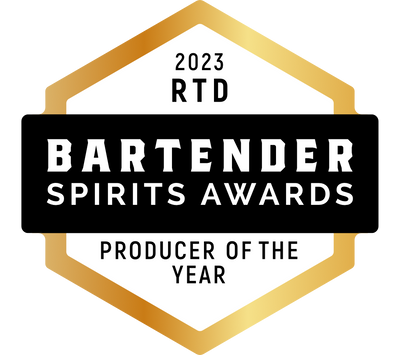 A badge that reads "2023 Bartender Spirits Awards RTD Producer of the Year."