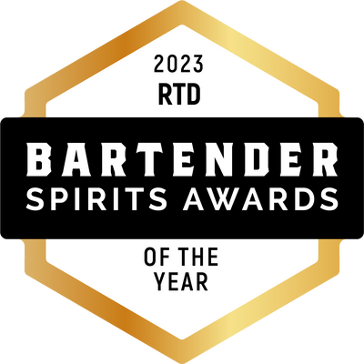 A badge that reads "2023 Bartender Spirits Awards RTD of the Year."