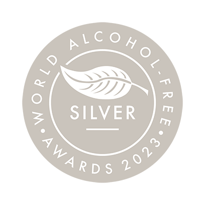 A badge reads "2023 World Alcohol Free Awards, silver."