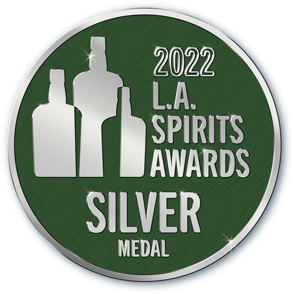 A badge that reads "2022 LA Spirits Awards, silver medal."