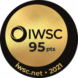 A badge that reads "IWSC 95 points 2021."